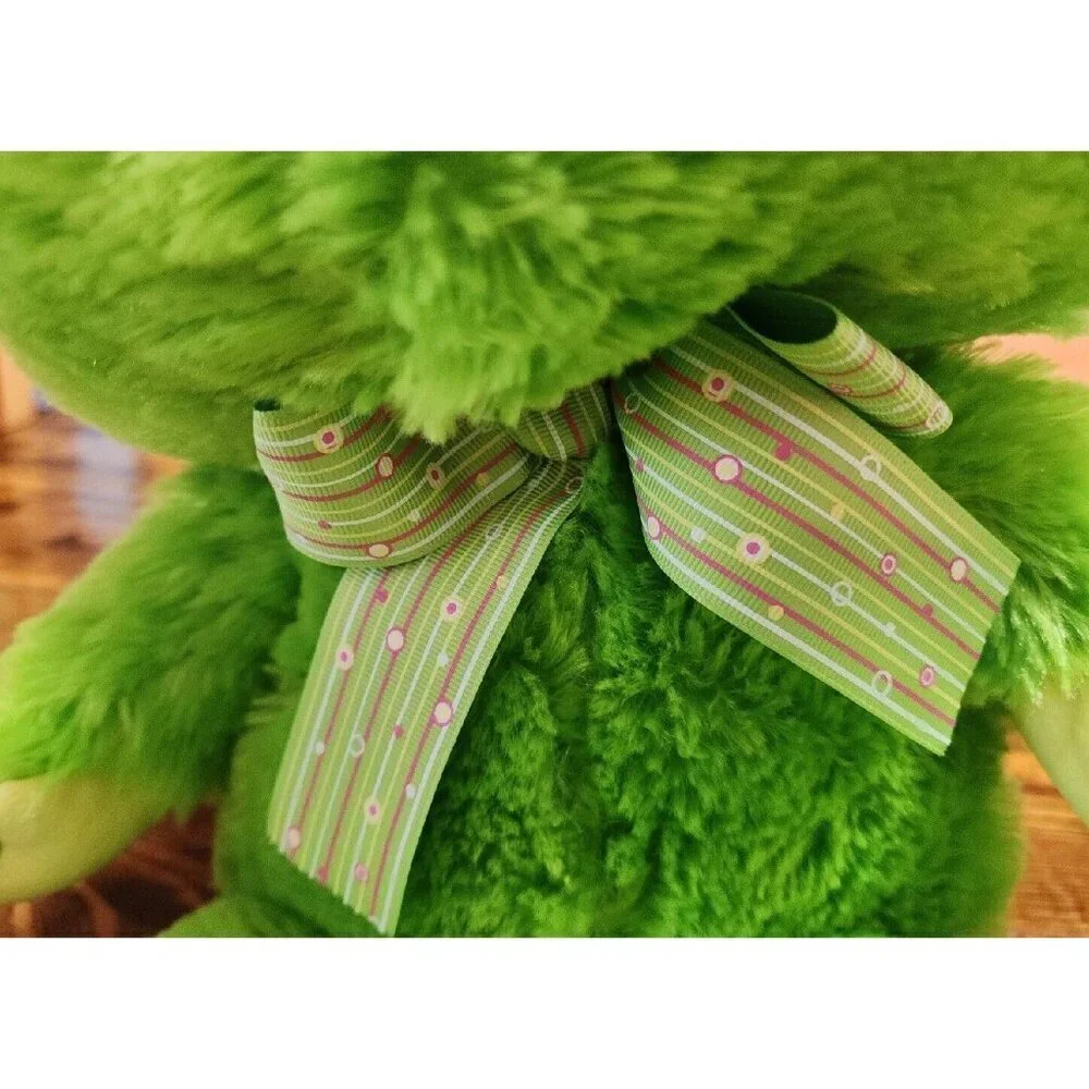 Hug & Luv Plush Frog with bow ribbon 18in soft very huggable